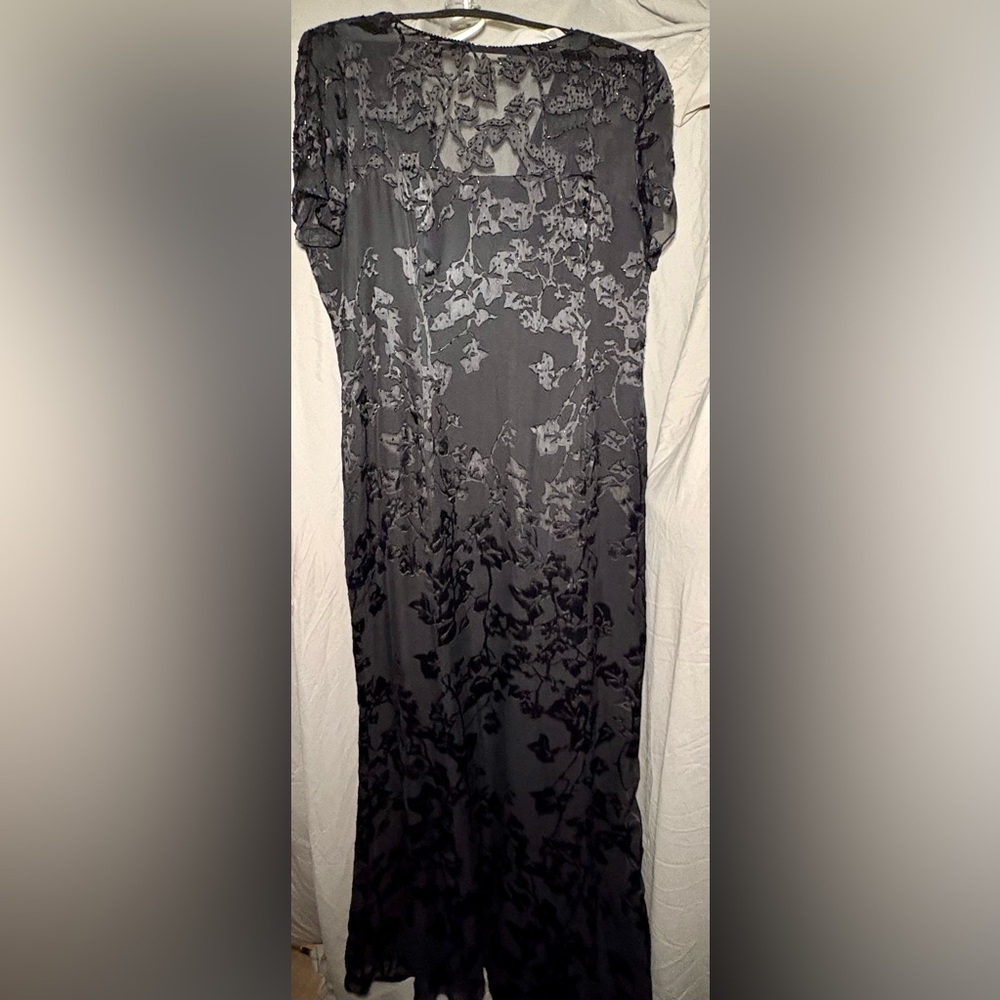 VTG Papell Boutique Evening Silk Maxi Dress Whimsigoth Embellished Beaded 16